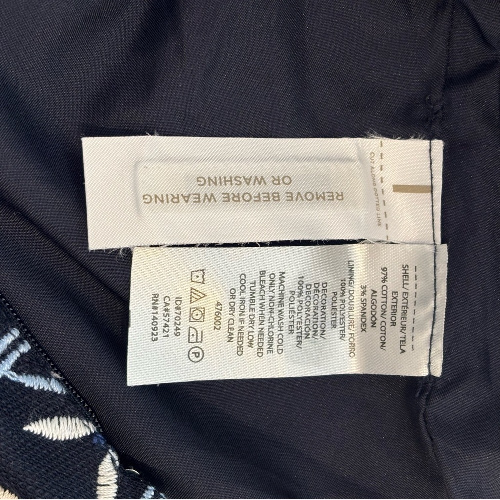 LOFT Navy and Black Embroidered Skirt - Picture 9 of 9